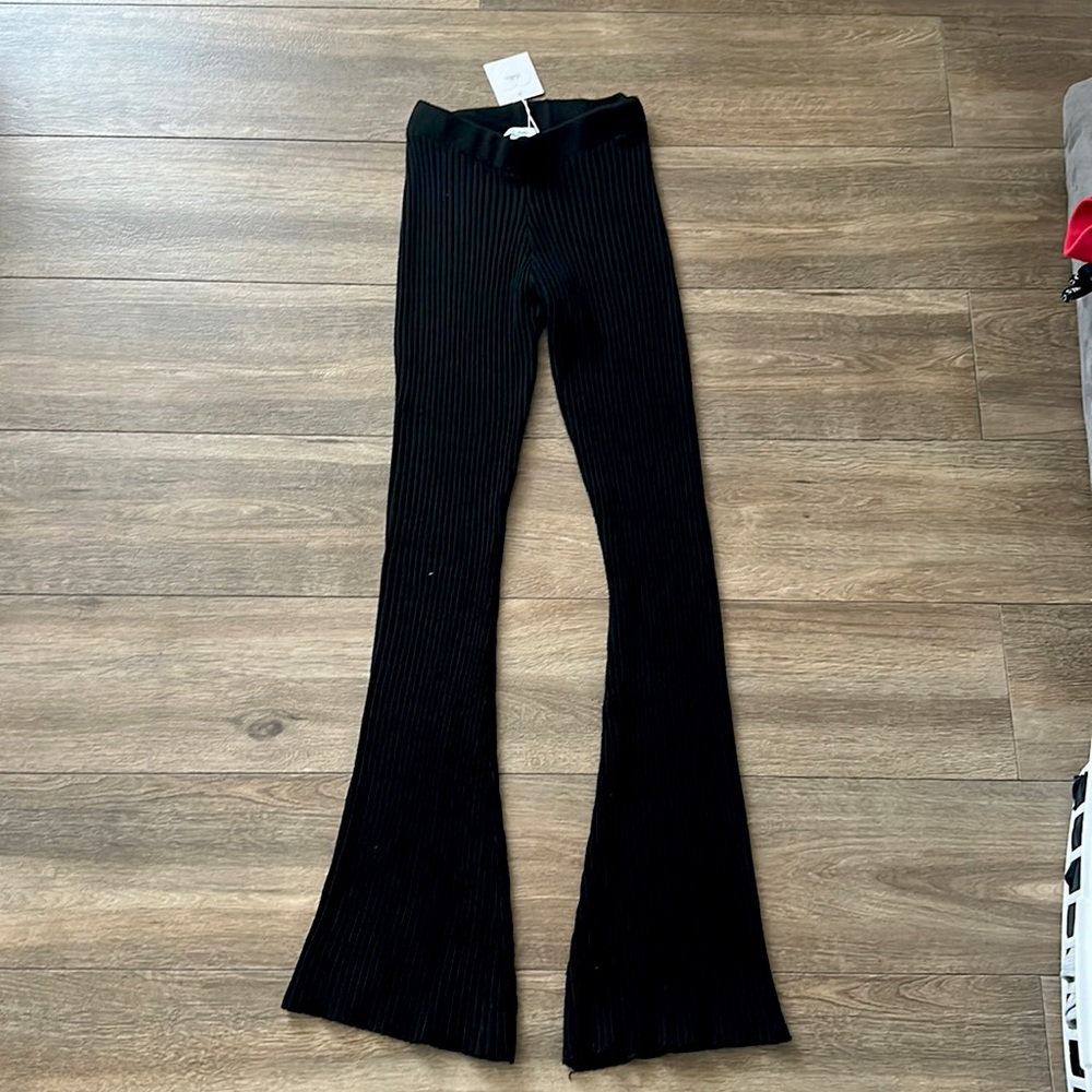 Adika Black Cotton Flare Pants